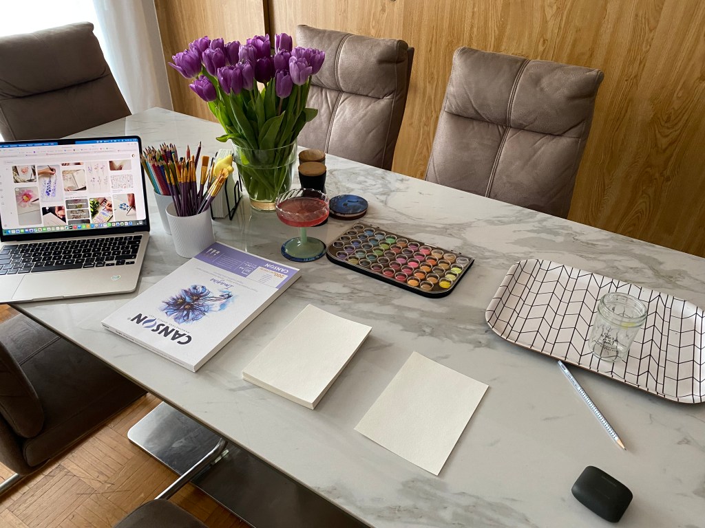 Me working on my art projects